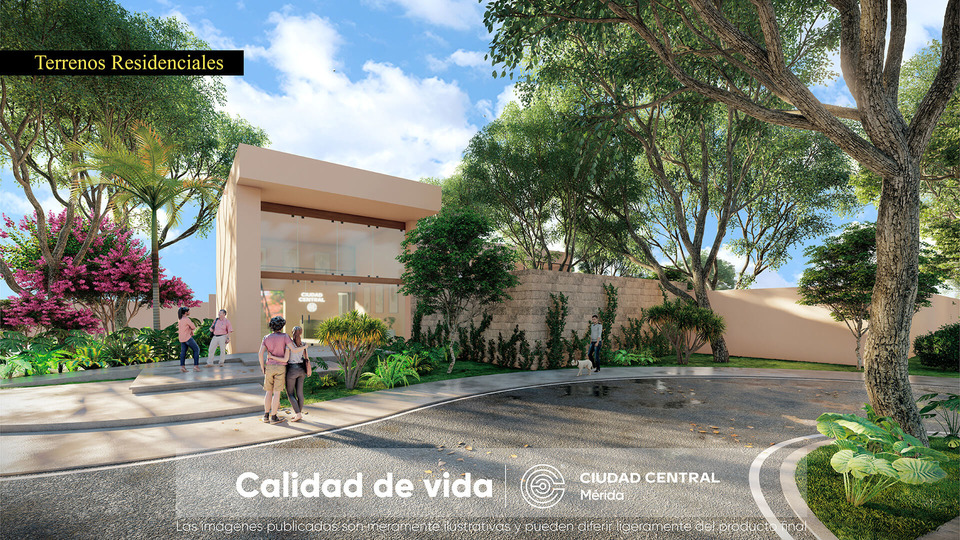Ciudad Central Mérida — fachada de vivienda con alberca